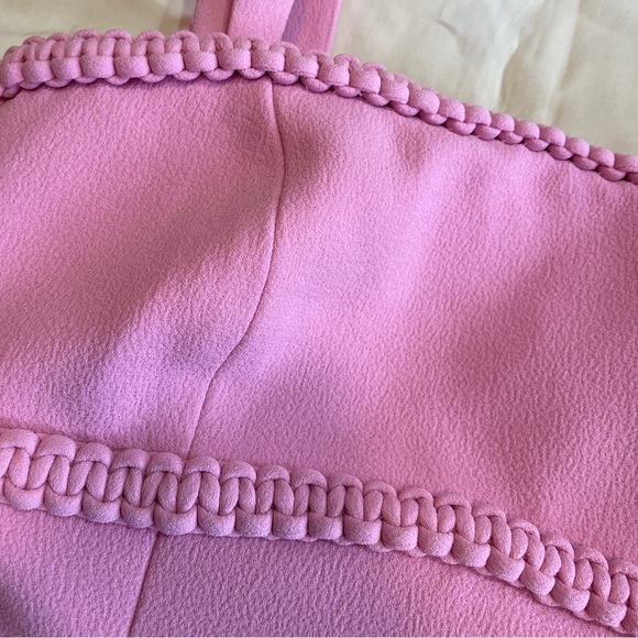 Rebecca Vallance- Pink Square Neck Braid Detail Rochelle Mini Dress Size 6 - Picture 7 of 12